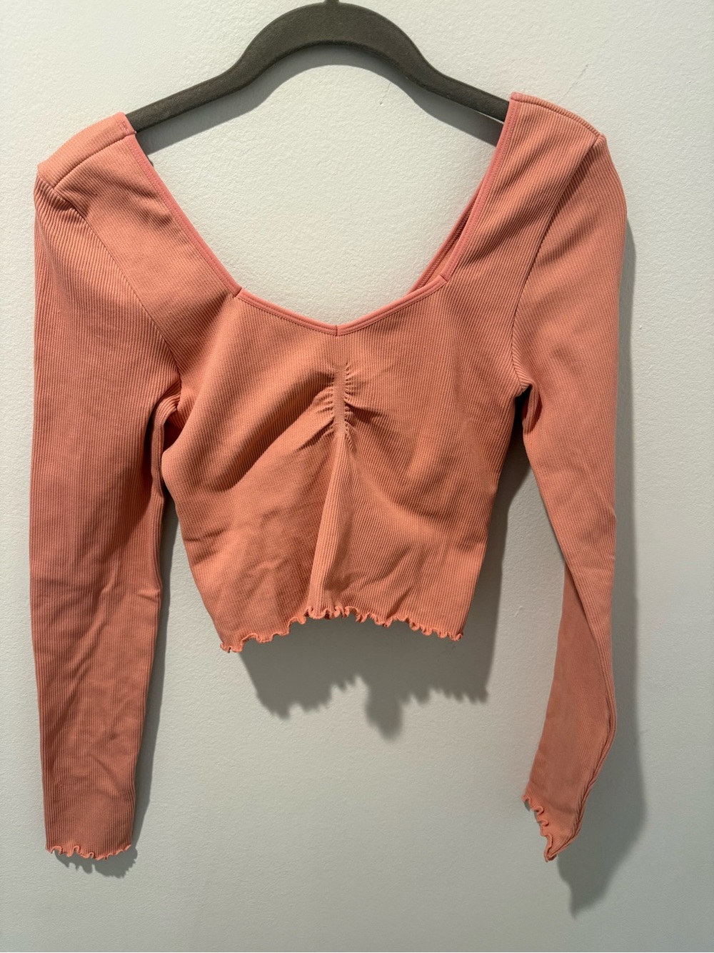 Spiritual Gangster Rose Pink Long Sleeve Crop Top